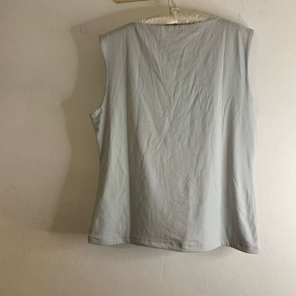 Tahari Gray Mock Neck Sleeveless Tank Womens Modern Essentials Top Size XL - Picture 11 of 12